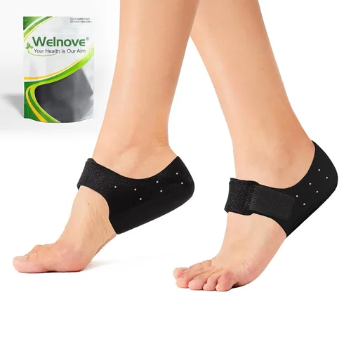 Vista 9 de Welnove - Protectores de talón para fascitis plantar, taloneras Welnove para mujeres y hombres, alivio del dolor, inserciones de talón