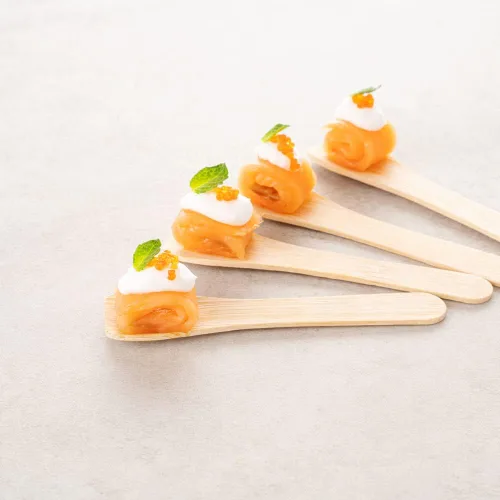 Vista 4 de Restaurantware Eco Luxe - Cucharas de degustación de 3.5 pulgadas, 1000 cucharas desechables para helado, resistentes para alimentos calientes