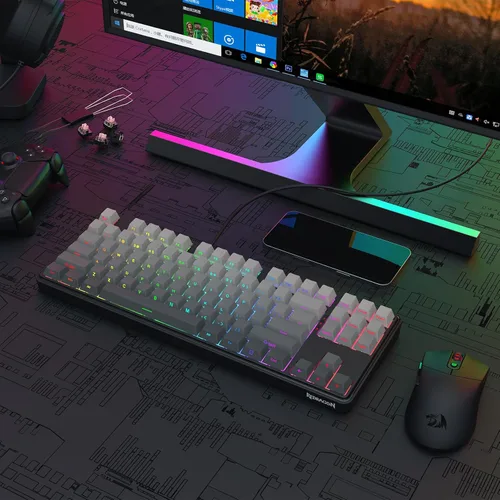 Vista 8 de Redragon K707 HE Teclado para juegos de disparo rápido, 87 teclas TKL Teclado mecánico con cable con interruptor magnético de efecto Hall