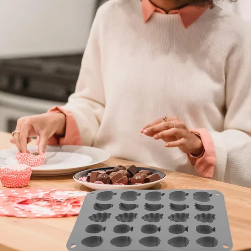 Vista 2 de Molde de silicona térmica para dulces de frutas para cocinar bricolaje, gelatina de chocolate, fondant, dulce de azúcar fácil de fabricar, molde