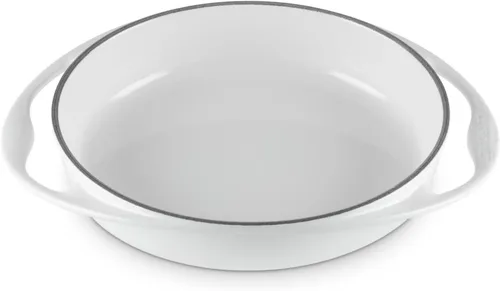 Vista 10 de Le Creuset - Plato redondo de hierro fundido esmaltado, 2 cuartos de galón, color cereza Cerise