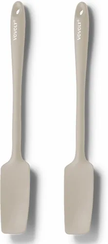 Vista 13 de Vovoly Espátula de silicona para frascos, cabeza pequeña con mango largo, espátulas de goma para tarros, licuadoras, botellas, etc. Alta resistencia