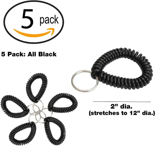 Vista 2 de Lucky Line Products 4102005 - Llavero, poliuretano, negro, Paquete de 5