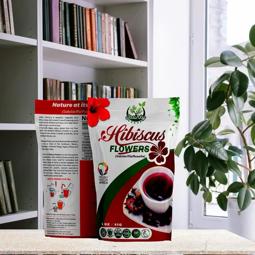 Vista 3 de Jaunty's Hibiscus Flower - Té de hierbas orgánicas sueltas de 3.00 oz, pétalos enteros, sin OMG, sin cafeína, rica experiencia, relajación