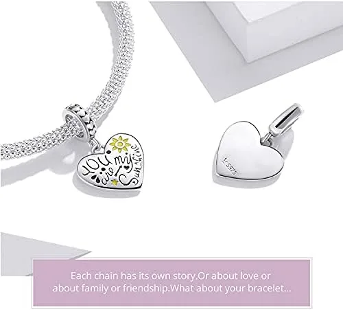 Vista 3 de MOWIMO Dijes colgantes de corazón de astroanut Infinity Rainbow Love para dijes de plata de ley 925 Lucky Evil Eye Snkae para mujer dije de feliz