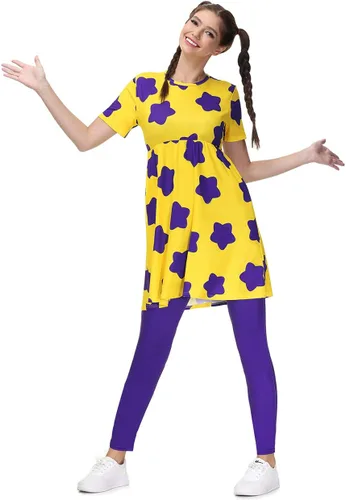 Vista 5 de Maisolly Vestido de disfraz de Halloween de manga corta para mujer con leggings