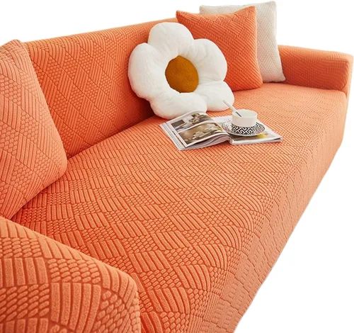 Vista 9 de Funda de sofá de alta elasticidad, protector de muebles a prueba de polvo para sofá de 1, 2, 3, 4 plazas, funda antideslizante con correa elástica