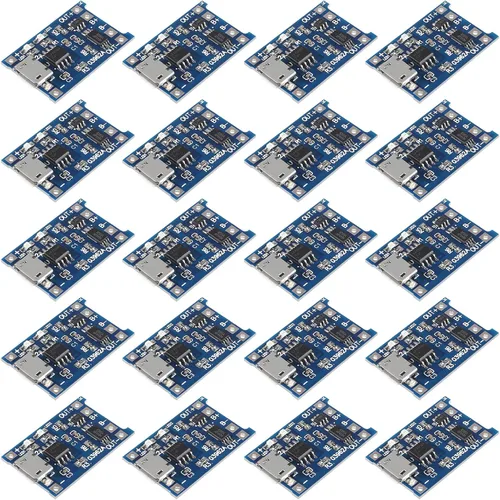Vista 8 de 20 unids 18650 batería de litio placa de carga TP4056 Mini USB placa de carga 5 V 1 A con protección Dual Funciones TP4056 módulo de carga