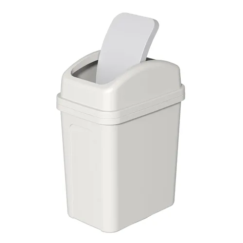Vista 8 de Zopnny Cubo de basura pequeño de 1.8 galones / 7 L, cubo de basura con tapa oscilante, cubo de basura de plástico con tapa giratoria, color negro