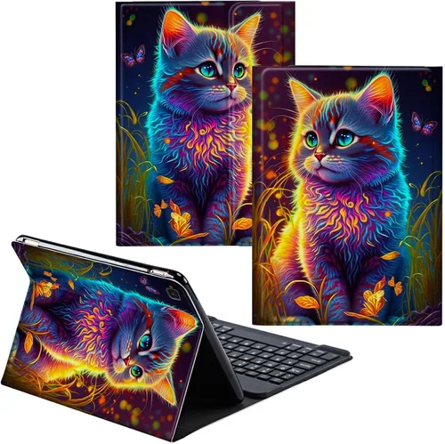 Vista 15 de Funda para Samsung Galaxy Tab S6 Lite 2022/2020 Teclado inalámbrico desmontable y cubierta de soporte de piel sintética Funda protectora