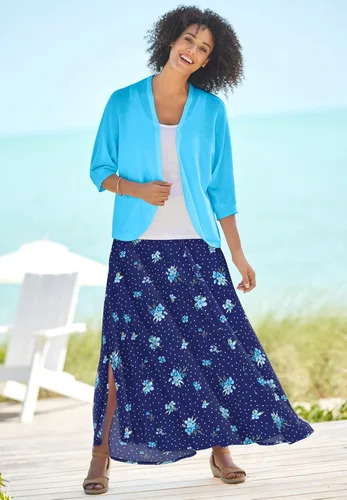 Vista 6 de Woman Within Falda larga suave con cintura elástica y talla grande para mujer