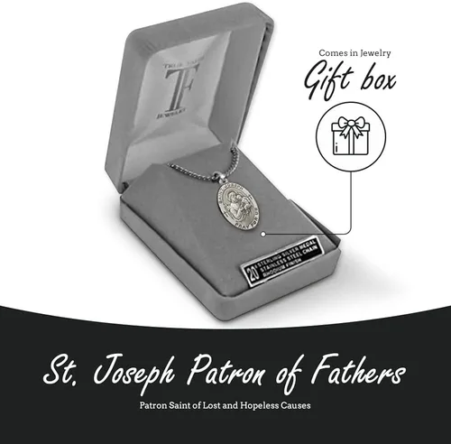 Vista 4 de True Faith Jewelry Sterling Silver Patron Medal 78 Inch