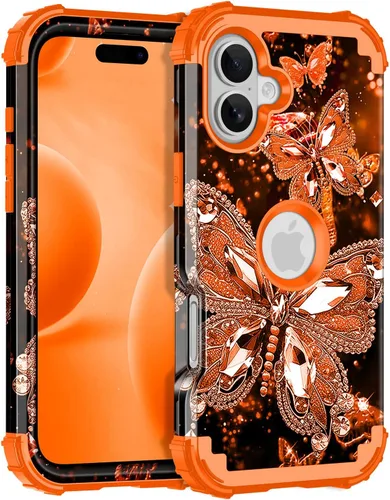 Vista 68 de Miqala Funda para iPhone 12, iPhone 12 Pro, que brilla en la oscuridad, tres capas, resistente a los golpes, protección de plástico duro + funda