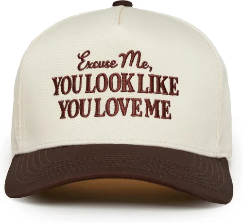 Vista 129 de Funky Junque Gorra de béisbol de 2 tonos para camionero adulto Misbehavin' - Leopardo/Beige