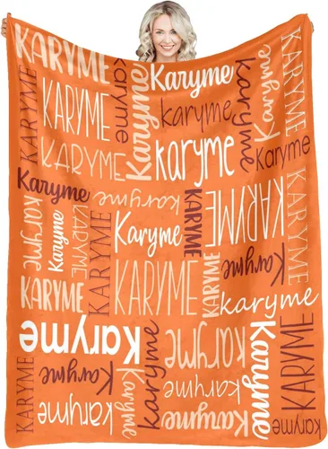 Vista 20 de Mantas personalizadas con nombres, regalos para bebés, niñas y niños, manta personalizada de vellón suave y sherpa con nombre para niños y adultos