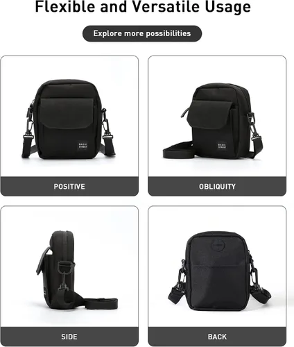 Vista 5 de Small Crossbody Bag Side Shoulder Bag For Men, Women Mini Messenger Bag