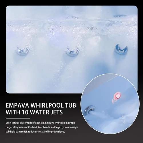 Vista 5 de Empava Bañera de hidromasaje de masaje remojo SPA Chromapy Jets Modelo 2021 72JT367