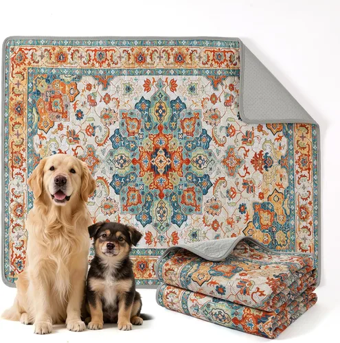 Vista 7 de NOYAL Almohadillas bohemias lavables para orina de perro, superabsorbentes, reutilizables, con estampados elegantes, 100% impermeables, a prueba