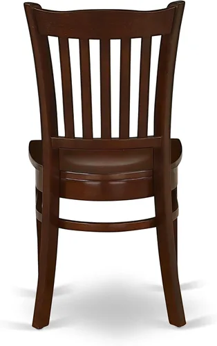 Vista 10 de East West Furniture ANGR3-MAH-W - Juego de comedor de 3 piezas para espacios pequeños que contiene una mesa de comedor redonda con pedestal y 2