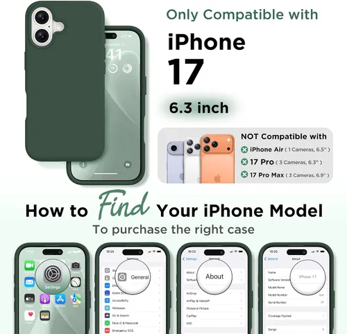 Vista 2 de GolbinBox Funda magnética para iPhone 17, compatible con MagSafe, cubierta de silicona integrada para control de cámara, funda de silicona líquida a