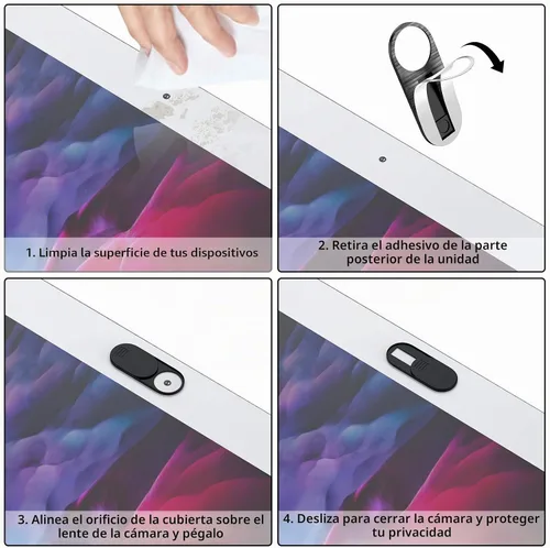 Vista 6 de Funda para cámara de laptop, cubierta ultrafina para cámara web, protege