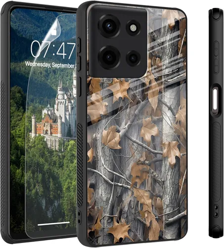 Vista 9 de Funda para Motorola Moto Edge 2022, cubierta trasera de vidrio templado con protector de pantalla, funda protectora a prueba de golpes para Motorola