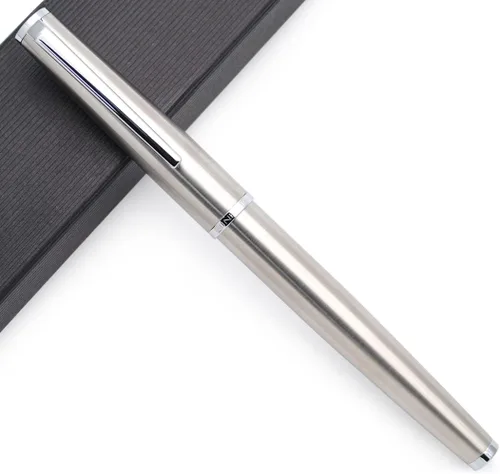 Vista 10 de JINHAO - Pluma estilográfica de metal serie 95 (negro con clip dorado, punta F de 0.020 in)