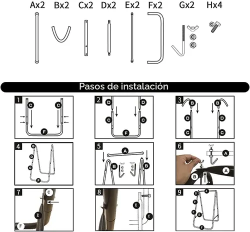 Vista 4 de YUCAN Soporte para Silla Hamaca con Silla Columpio Colgante Incluida, Resistente a la Intemperie y que Ahorra Espacio, Soporte Máximo 450 Libras