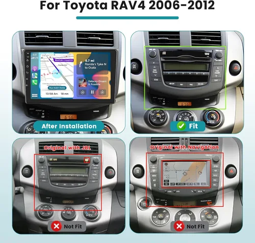 Vista 2 de [DSP] Radio Android 2+32G para Toyota RAV4 2006-2012, pantalla táctil de 9 pulgadas para RAV4 estéreo de coche con CarPlay Android Auto Mirror