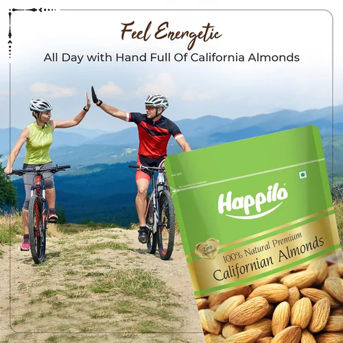 Vista 8 de Happilo Almendras de California 100% naturales premium bolsa de 2.2 lbs Badam Giri Premium Alto en fibra y aumenta la inmunidad Nueces reales
