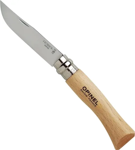 Vista 16 de OPINEL Nº 06 INOX - Cuchillo de bolsillo plegable de acero inoxidable Sandvik, mango de madera de haya, hoja de 2.87 pulgadas, collar de bloqueo