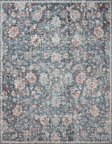 Vista 17 de Loloi Alfombra decorativa azul Cassandra de 2'-6" x 4'-0