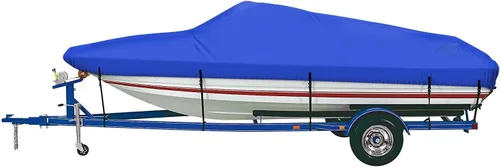 Vista 18 de iCOVER - Funda para lancha remolcable, resistente, impermeable, lona, grado marino, apta para lanchas de pesca y esquí, V-Hull, de 14-16 pies