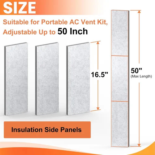 Vista 2 de GCGOODS Paneles de espuma aislados para aire acondicionado portátil, kit de ventilación de ventana, paneles laterales de aislamiento para ventanas