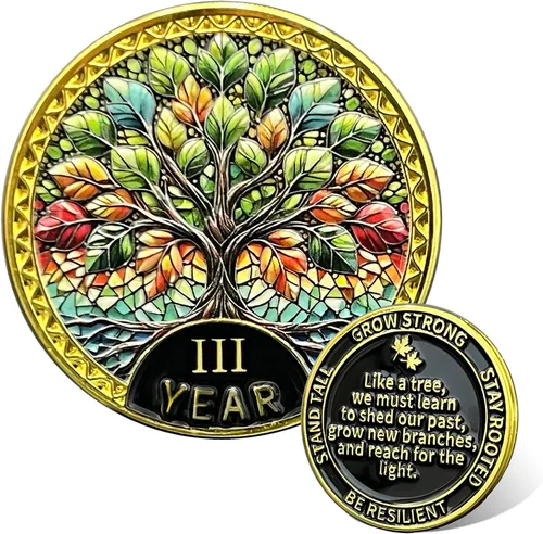 Vista 8 de Árbol de la resiliencia Conmemorativa Recuperación de Monedas Adicción a la Recuperación de Monedas NA AA Fichas y Medallones Moneda de desafío