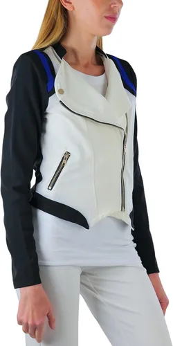 Vista 72 de ToBeInStyle Blazers de manga larga con cremallera y botones para mujer