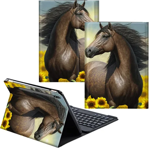 Vista 28 de Funda para Samsung Galaxy Tab S6 Lite 2022/2020 Teclado inalámbrico desmontable y cubierta de cuero PU Funda protectora para tableta para Samsung