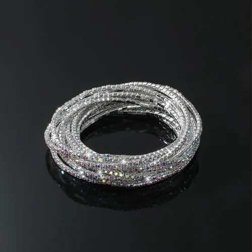 Vista 4 de Long tiantian 9 Pcs Tennis Bracelets for Women Teen Girl Gifts Trendy Stuff 9K Gold Plated Cubic Zirconia Classic Gold Bracelets for Women Fashion
