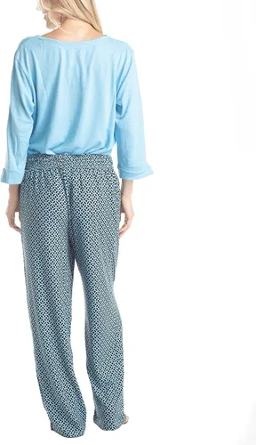 Vista 2 de Hanes Conjunto de pijama y camiseta de dormir con cuello en V de 34 para mujer