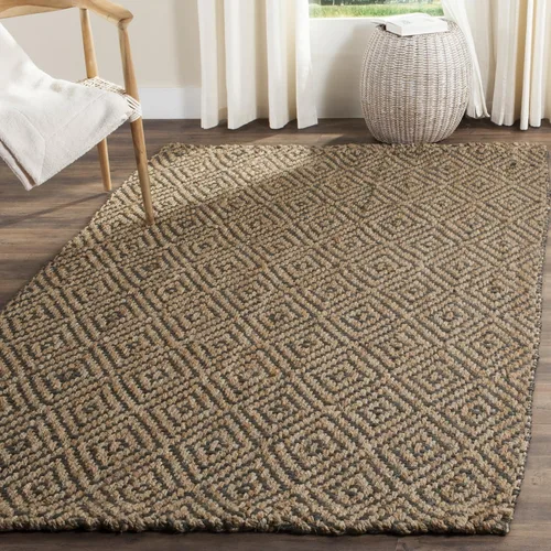 Vista 9 de Safavieh NF181A tapete de yute natural tejido a mano, de la colección de fibra natural (5 x 8 pies), Yute, Natural / Natural