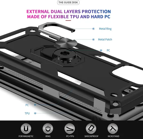 Vista 5 de LeYi - Funda para Motorola G Stylus 2021 (no compatible con 2020), color negro