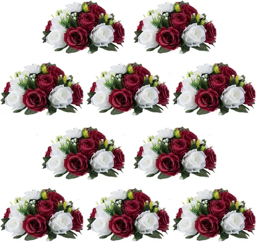 Vista 44 de NUPTIO Rosas Artificiales Negras Flores: Ramo de Flores Falsas Decoraciones de Halloween - 15 Cabezas Centros de Mesa de Rosas Artificiales con Base