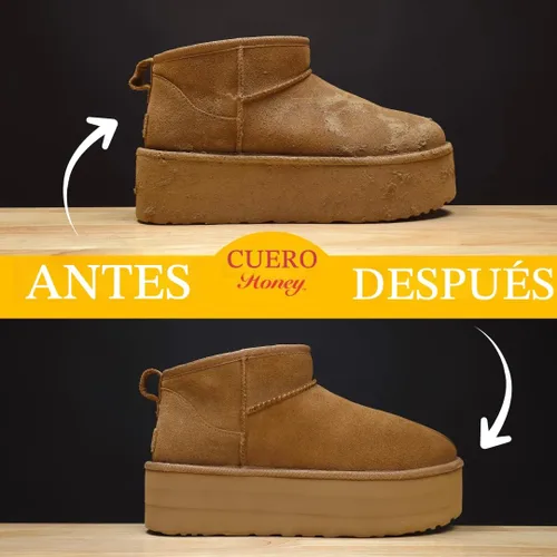 Vista 3 de Limpiador de ante Leather Honey: Cuidado no tóxico para ante y nobuck, fabricado en EE. UU. desde 1968. Limpia y restaura zapatos, botas, chaquetas