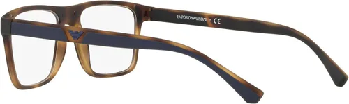 Vista 5 de Emporio Armani Mens EA4115 Rectangular Eyewear Frames With Two Interchangeable Sun Clip-ons Habana mate/transparente/marrón degradado/azul espejado