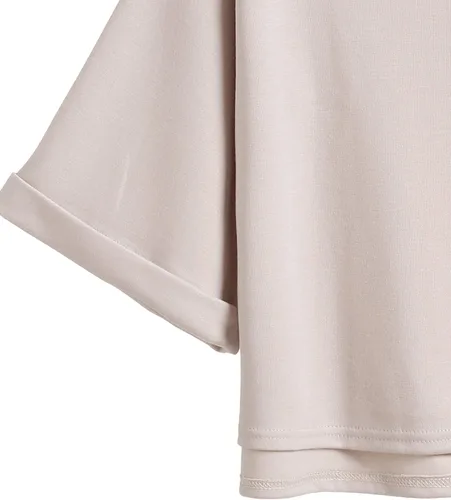 Vista 4 de SweatyRocks - Blusa holgada de manga 34 para mujer, cuello alto falso, elegante