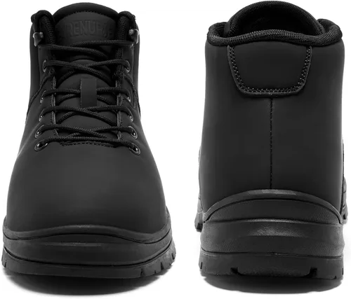Vista 5 de Botas de senderismo ligeras para hombre, resistentes al agua, de tobillo medio, para trabajo, casual, senderismo, senderismo, exteriores