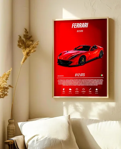 Vista 4 de 9 pósteres de súper autos para habitación de niños, decoración de pared de autos deportivos, arte de pared de autos de carreras para hombres