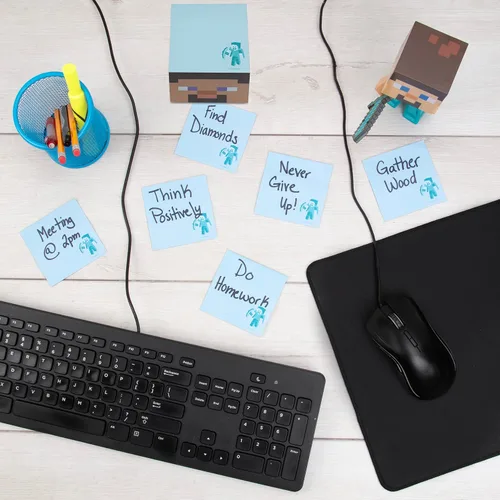 Vista 6 de Minecraft Movie Steve Sticky Note Cube, 800 hojas – Bloc de notas autoadhesiva de 3 x 3 pulgadas – Bloque de notas – Regalo de regreso a la escuela