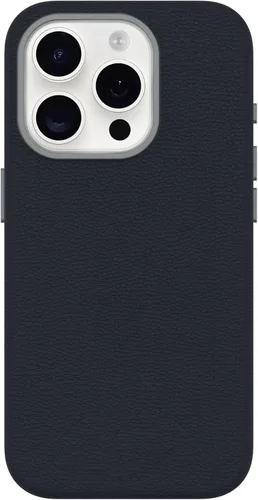 Vista 6 de OtterBox Funda protectora de piel para iPhone 15 Symmetry Series Cactus para MagSafe, color negro ASH (negro), delgada, premium, funda protectora