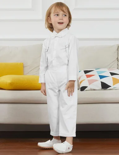 Vista 2 de A&J DESIGN Trajes de bebé para niños, traje formal de tirantes de boda con pajarita